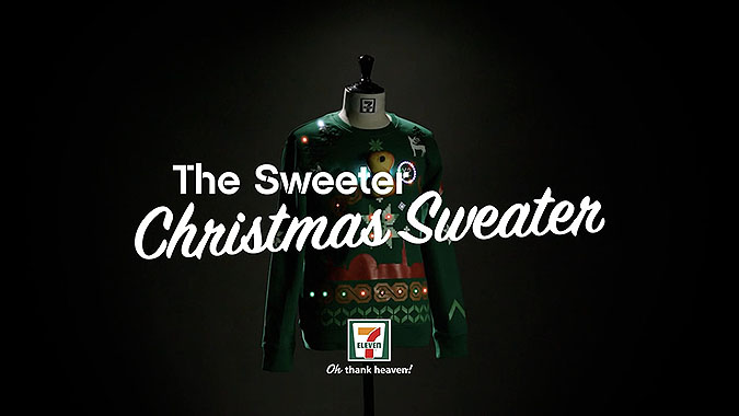 瑞典711圣诞节宣传活动 智能打折毛衣