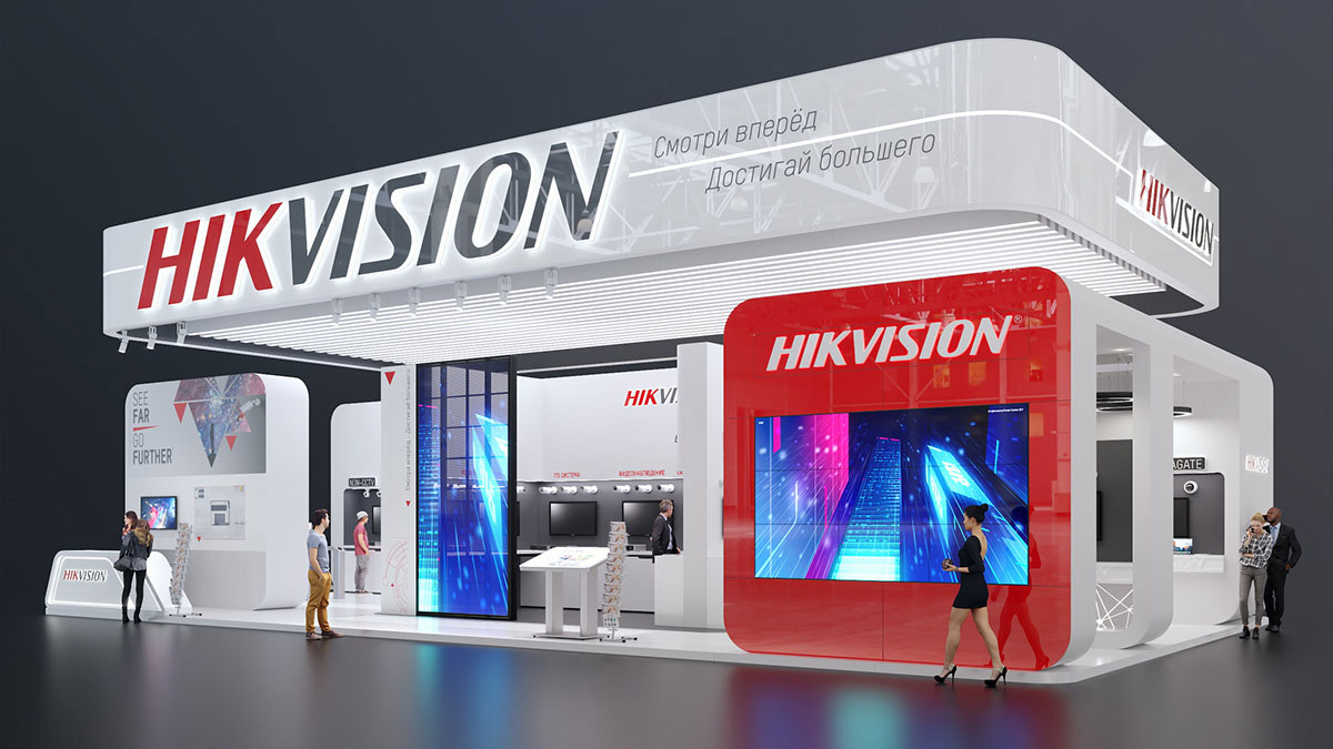 简洁色彩搭配的展位设计反而让海康威视更吸睛了