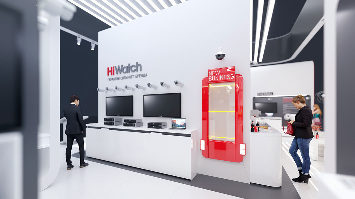 简洁色彩搭配的展位设计反而让海康威视更吸睛了