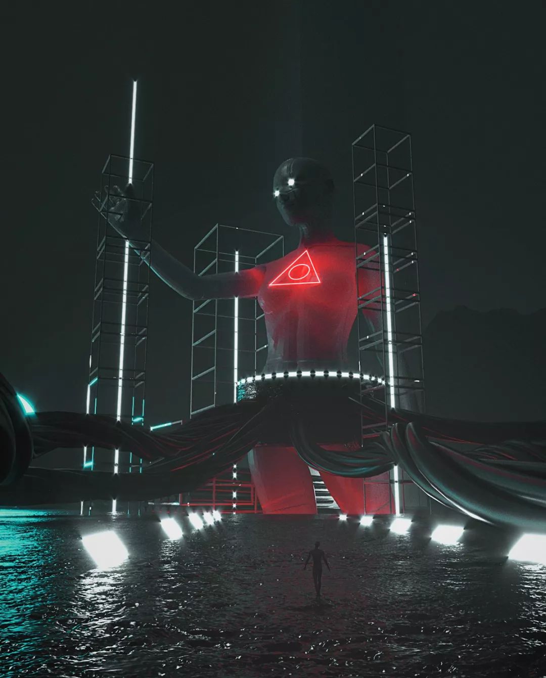 霓虹灯武士概念图这样的展览活动科幻大片感觉十足