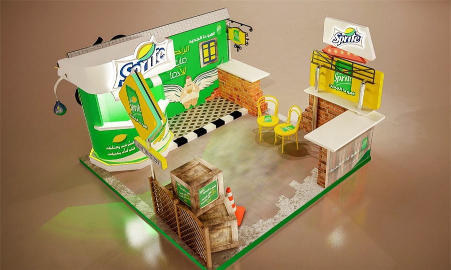 雪碧街头体验快闪店活动策划的做旧设计风格蛮有感觉的 - 第1张