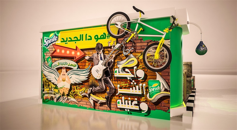 雪碧街头体验快闪店活动策划的做旧设计风格蛮有感觉的 - 第4张