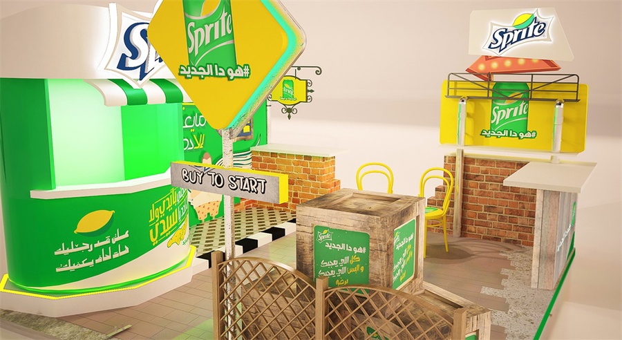 雪碧街头体验快闪店活动策划的做旧设计风格蛮有感觉的 - 第7张