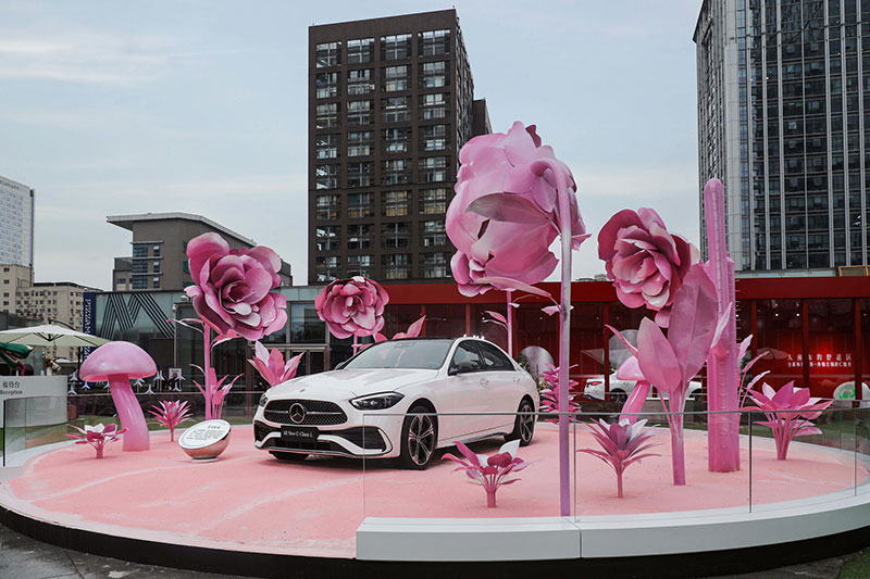 奔驰c级车舒适造境主题巡展览活动策划与巴适成都完美融合