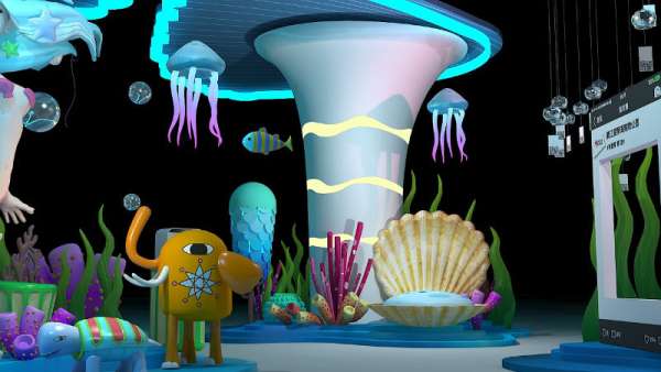 海底世界的美陈展览活动设计打造出来的海洋场景迷醉了心灵